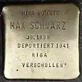 Stolperstein für Max Schwarz (Kurfürstenstraße 18)