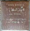 Stolperstein für Meta Schön (Sternengasse 48)
