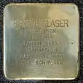 Stolperstein Köln für Renate Glaser (Utrechter Straße 9)