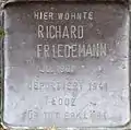 Stolperstein für Richard Friedemann (Kaesenstraße 24)