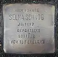 Stolperstein für Selma Schnog (Lorenzstraße 5)