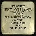 Stolperstein für Ursel Schulames Tobar (Meister-Gerhard-Straße 5)