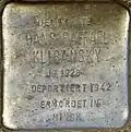 Stolperstein für Hans Raffael Klibansky (Volksgartenstraße 10)