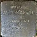 Stolperstein für Sally Grünewald (Hardefuststraße 8)