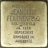 Stolperstein für Jeanette Feilchenfeld (Mainzer Straße 22)