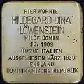 Stolperstein für Hildegard Dina Löwenstein (Hilde Domin) (Riehler Straße 23)