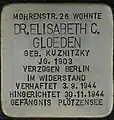 Stolperstein für Elisabeth Charlotte Gloeden, Mohrenstraße 26 Köln-Altstadt-Nord