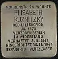 Stolperstein für Elisabeth Kuznitzky, Mohrenstraße 26 Köln-Altstadt-Nord
