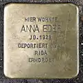 Stolperstein für Anna Eder (Merowingerstraße 41)