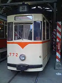 Tw 772 des Straßenbahnmuseums Halle, Baujahr 1967