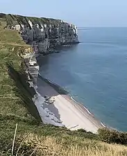 Plage du Tilleul, Blick von Osten vom Pointe de la Courtine, 2019