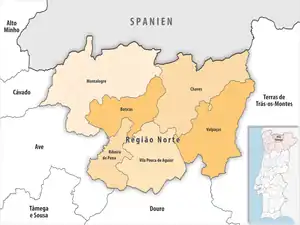 Karte der Subregion Alto Tâmega