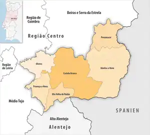 Karte der Subregion Beira Baixa