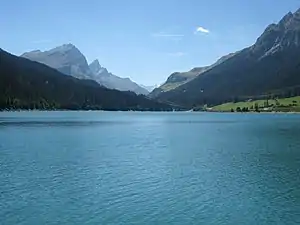 Blick nach Westen mit dem spitzen Einshorn links hinten