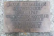 Gedenktafel Jakob Schmidlin