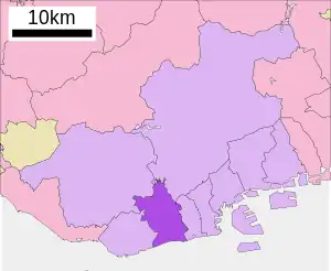 Lage Suma-kus in der Stadt Kōbe