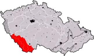 Untergruppe Šumavská hornatina (rot markiert)