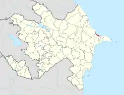 Karte von Aserbaidschan, Position von Sumqayıt hervorgehoben