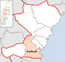 Lage der Gemeinde Sundsvall