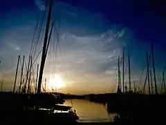 Sonnenuntergang in der Marina