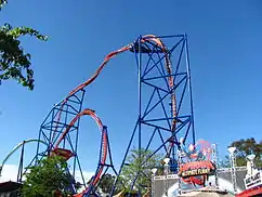 Der Prototyp von Sky Rocket II: Superman Ultimate Flight in Six Flags Discovery Kingdom