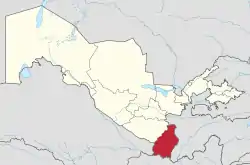Lage der Provinz Surxondaryo in Usbekistan