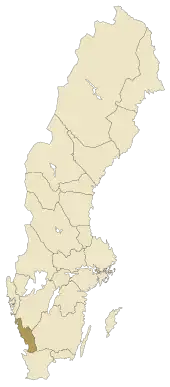 Lage von Halland in Schweden