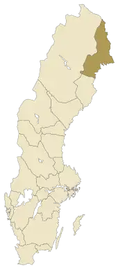 Lage von Norrbotten in Schweden
