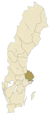 Lage von Uppland in Schweden