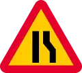einseitig (rechts) verengte Fahrbahn
