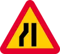 einseitig (links) verengte Fahrbahn