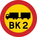 Verbot für Züge der Tragfähigkeitsklasse 2 (max. 51,4 Tonnen)