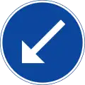 vorgeschriebene Fahrtrichtung – links vorbei!