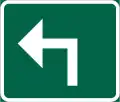 Richtung, linksweisend (auf Europastraßen)