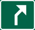 Richtung, halbrechtsweisend (auf Europastraßen)
