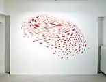 Wandbild Swirl, 2013, Acrylglas, Siebdruckfarbe