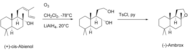 Synthese von Ambrox ausgehend aus (+)-cis-Abienol