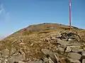 Der Gipfel des Babia Góra (1725 m, der höchste Punkt des Wanderweges)