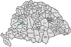 Lage des Komitats Szilágy