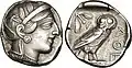 Attische Tetradrachme, um 410 v. Chr. (17,21 g)