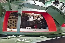 Einblick in einen GeschützturmT-72-Panzer.