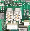Einzelne TAE-Buchsen in Printmontage in einem IP-Telefonie-fähigen DSL-Router