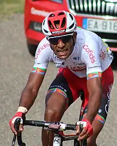 Natnael Berhane währendder Tour de France 2019