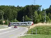Kurz nach der Ausfahrt in Prayoud in Richtung Châtel-Saint-Denis