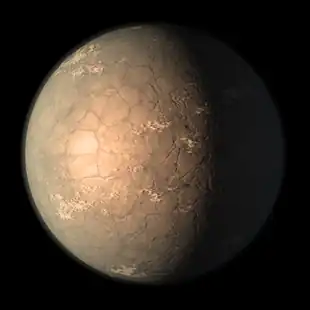Fiktionale Darstellung von Trappist-1 g von 2018