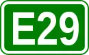 Zeichen der Europastraße 29
