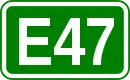 Zeichen der Europastraße 47