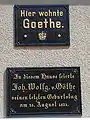 Gedenktafel am Löwen, wo Goethe seinen letzten Geburtstag im Jahr 1831 feierte