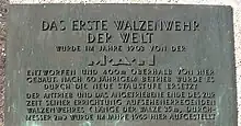 Tafel am Walzenwehr (MAN 1903)
