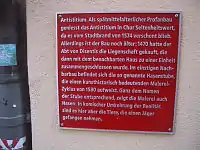 Tafel am Haus